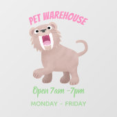 Cute Saber Toothed Tiger Smilodon cartoon Raamsticker (Vel)