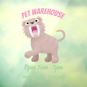 Cute Saber Toothed Tiger Smilodon cartoon Raamsticker (Vel 3)