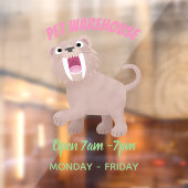 Cute Saber Toothed Tiger Smilodon cartoon Raamsticker (Vel 2)