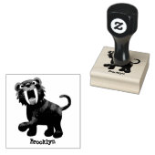 Cute Saber Toothed Tiger Smilodon cartoon Rubber S Rubberstempel (Gestempeld)