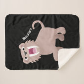 Cute Saber Toothed Tiger Smilodon cartoon Sherpa Deken (Voorkant (horizontaal))