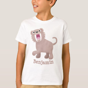 Cute Saber Toothed Tiger Smilodon cartoon T-shirt