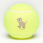 Cute Saber Toothed Tiger Smilodon cartoon Tennisballen (Achterkant)
