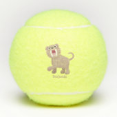 Cute Saber Toothed Tiger Smilodon cartoon Tennisballen (Voorkant)