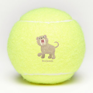 Cute Saber Toothed Tiger Smilodon cartoon Tennisballen