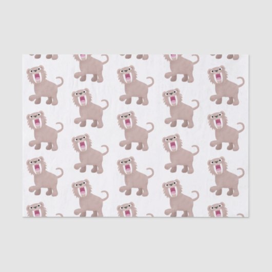 Cute Saber Toothed Tiger Smilodon cartoon Tissuepapier (Voorkant)