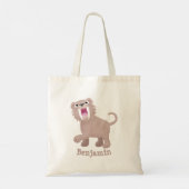 Cute Saber Toothed Tiger Smilodon cartoon Tote Bag (Achterkant)