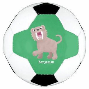 Cute Saber Toothed Tiger Smilodon cartoon Voetbal