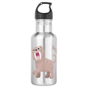 Cute Saber Toothed Tiger Smilodon cartoon Waterfles