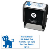 Cute Saber Toothed Tiger Smilodon cartoon Zelfinktende Stempel (In situ)