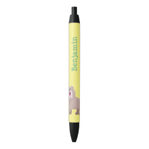 Cute Saber Toothed Tiger Smilodon cartoon Zwarte Inkt Pen