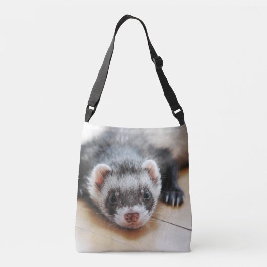Cute Sable Ferret Crossbody Tas (Achterkant)