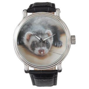 Cute Sable Ferret Horloge