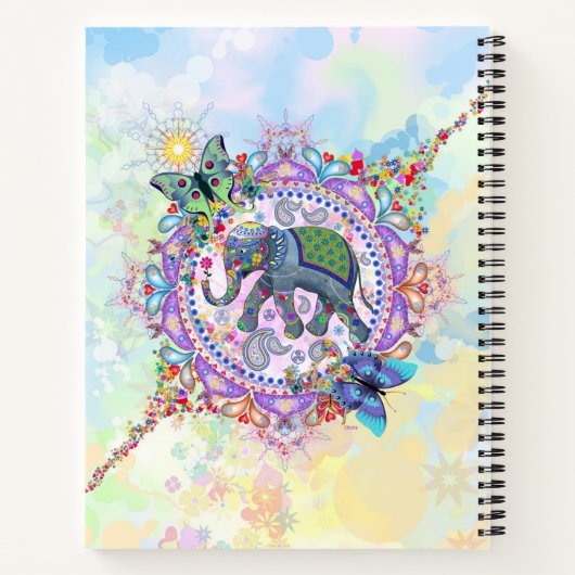 Cute Sacred Elephant Notitieboek (Achterkant)