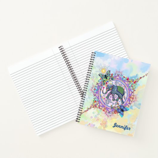 Cute Sacred Elephant Notitieboek (Binnen)