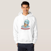 Cute Sad Blue Ice Cream Cartoon Pullover Hoodie (Voorkant volledig)