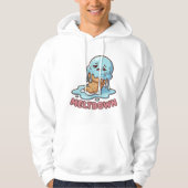 Cute Sad Blue Ice Cream Cartoon Pullover Hoodie (Voorkant)