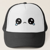 Cute Sad Face Teary Eyes Trucker Pet (Voorkant)