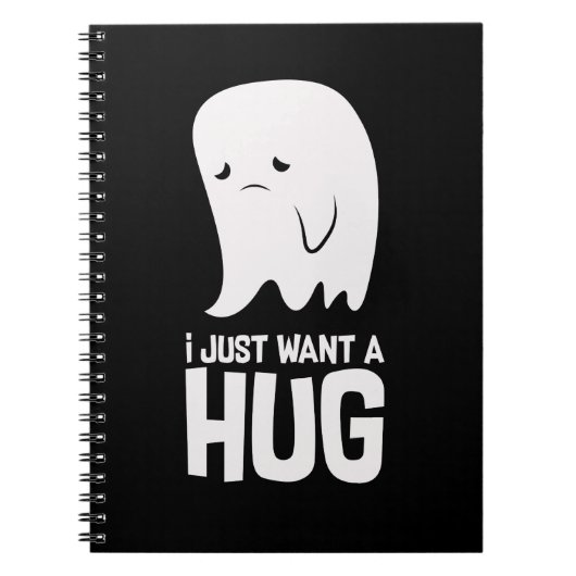 Cute Sad Ghost wil alleen een Hug Notitieboek (Voorkant)