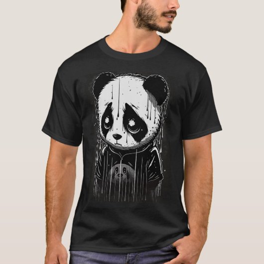 Cute sad panda t-shirt (Voorkant)