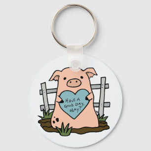 Cute Sad Pig Sleutelhanger