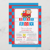 Cute Safari Aap Jongen Baby Shower Uitnodiging (Voorkant / Achterkant)