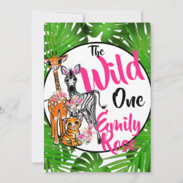 Cute Safari animal 1st Birthday | OERWOUDEN Kaart