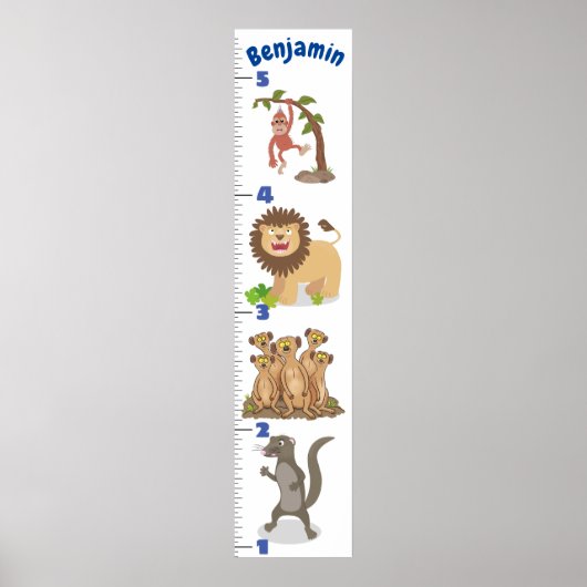 Cute safari Animal cartoon Poster (Voorkant)