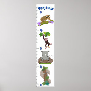 Cute safari Animal cartoon Poster