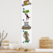 Cute safari Animal cartoon Poster (Keuken)