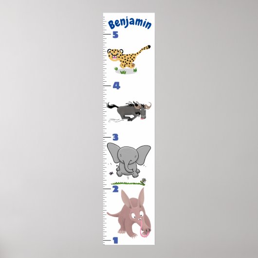 Cute safari Animal cartoon poster (Voorkant)