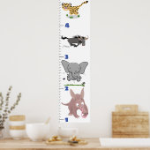 Cute safari Animal cartoon poster (Keuken)