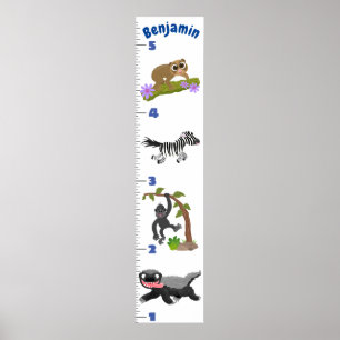 Cute safari Animal cartoon Poster