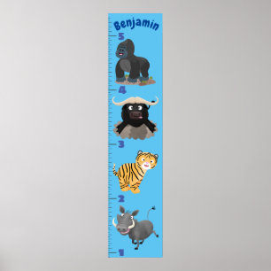 Cute safari Animal cartoon Poster