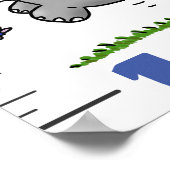 Cute safari Animal cartoon Poster (Hoek)