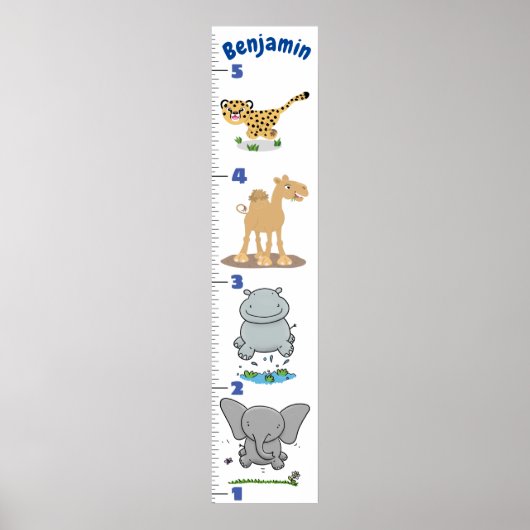 Cute safari Animal cartoon Poster (Voorkant)