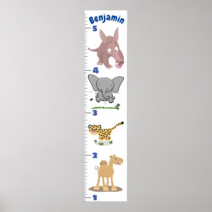 Cute safari animal cartoon poster