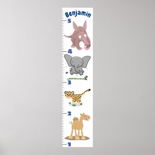 Cute safari animal cartoon poster (Voorkant)