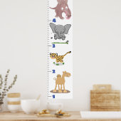 Cute safari animal cartoon poster (Keuken)