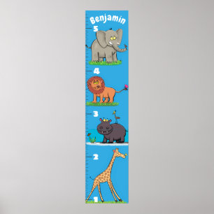 Cute safari Animal cartoon Poster