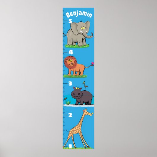 Cute safari Animal cartoon Poster (Voorkant)
