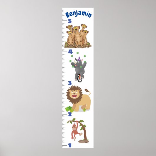Cute safari animal cartoon poster (Voorkant)