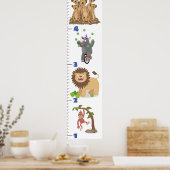 Cute safari animal cartoon poster (Keuken)