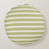 Cute Safari Animal Green Stripes Baby aap Baby Rond Kussen (Achterkant)