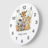 Cute Safari Animal Nursery Decor Wall klok (Hoek)