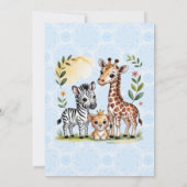 Cute Safari Animal Trio Boy Baby Shower Kaart (Achterkant)