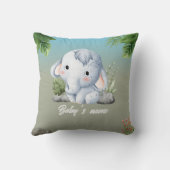 Cute Safari Animals 2 side Monkey Elephant Kussen (Achterkant)