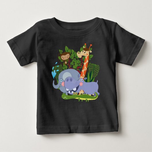 Cute Safari Animals Baby Raglan T-shirt (Voorkant)