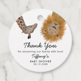 Cute Safari Animals Baby shower Bedankjes Labels