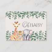 Cute Safari Animals Baby shower Books for Baby Informatiekaartje (Achterkant)